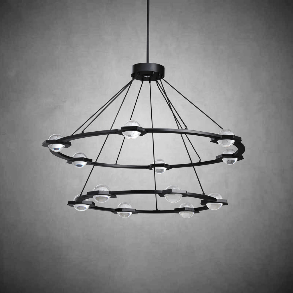 48 Inch Globe Crystal Tiered Ring Chandelier - Eclatant