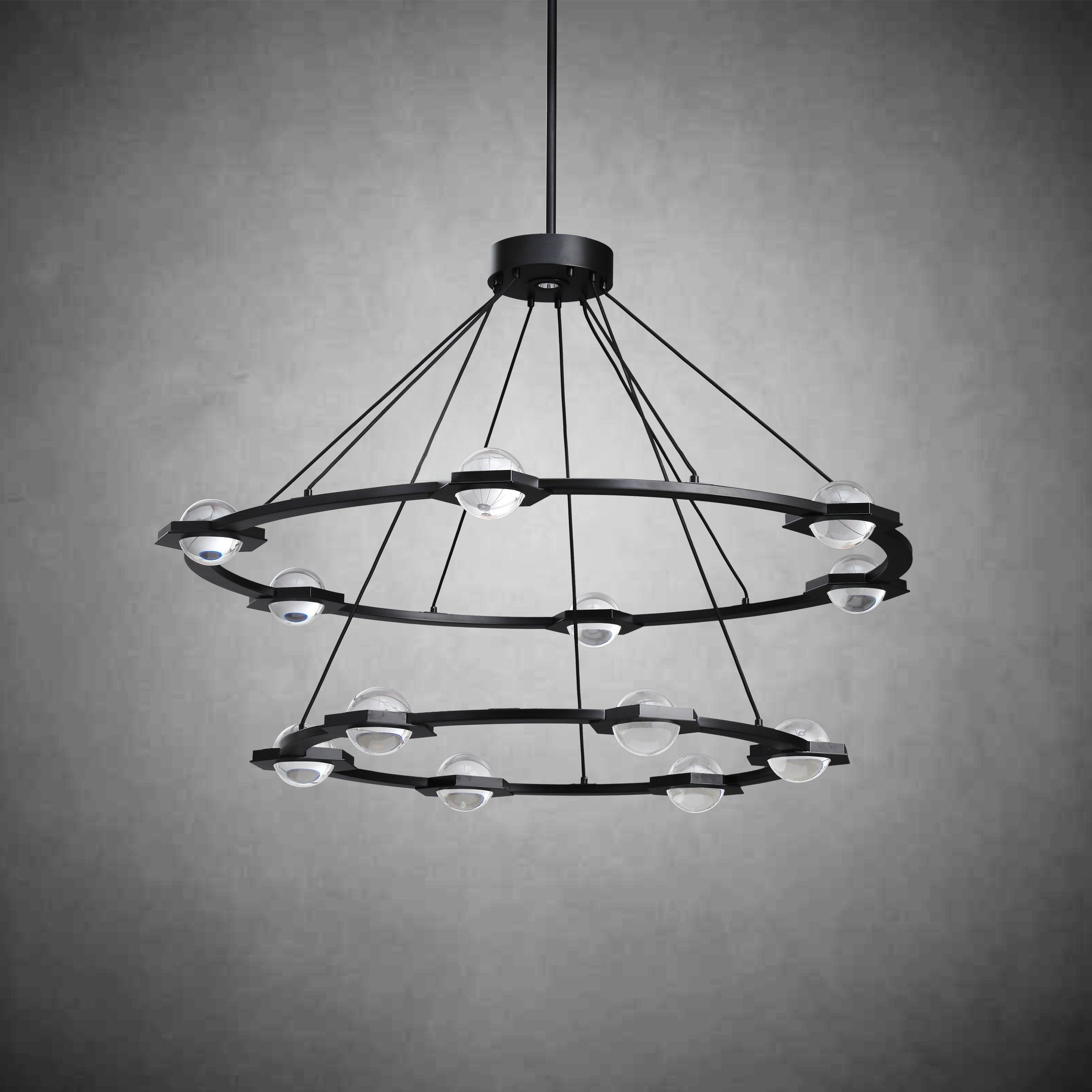 48 Inch Globe Crystal Tiered Ring Chandelier - Eclatant