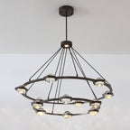 48 Inch Globe Crystal Tiered Ring Chandelier - Eclatant