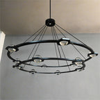 60 Inch Globe Crystal Tiered Ring Chandelier - Eclatant