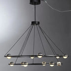60 Inch Globe Crystal Tiered Ring Chandelier - Eclatant