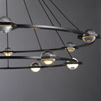 60 Inch Globe Crystal Tiered Ring Chandelier - Eclatant