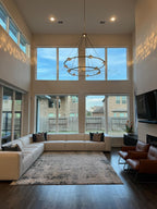 48 Inch Globe Crystal Tiered Ring Chandelier - Eclatant
