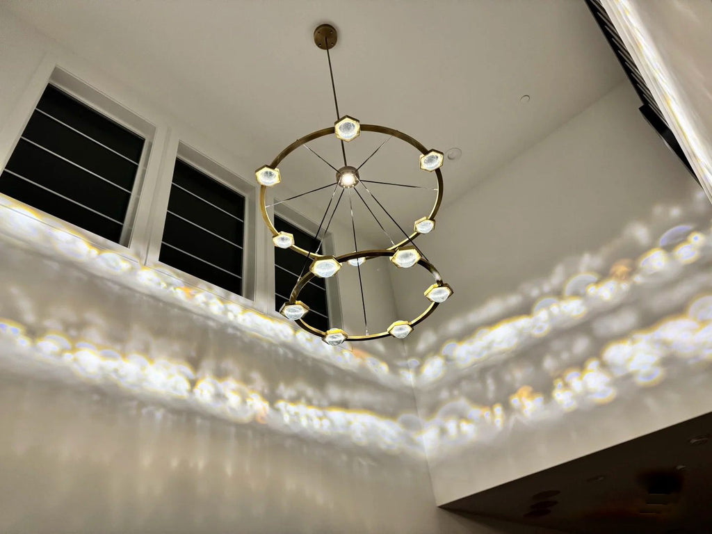 48 Inch Globe Crystal Tiered Ring Chandelier - Eclatant