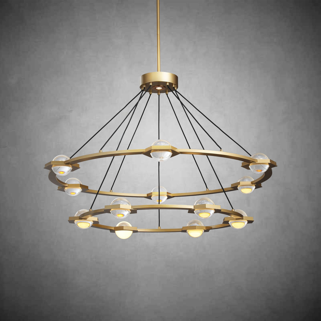 48 Inch Globe Crystal Tiered Ring Chandelier - Eclatant