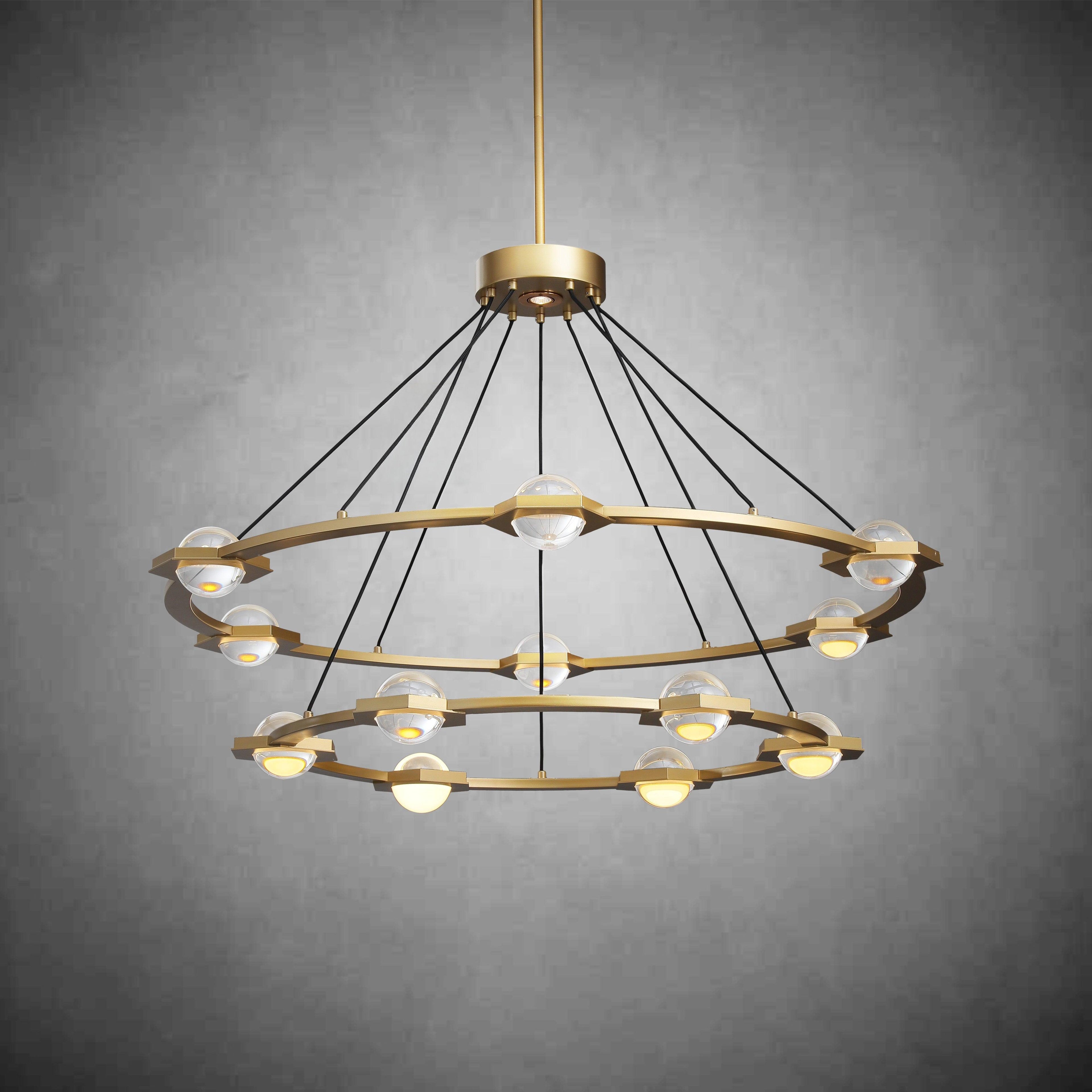 48 Inch Globe Crystal Tiered Ring Chandelier - Eclatant
