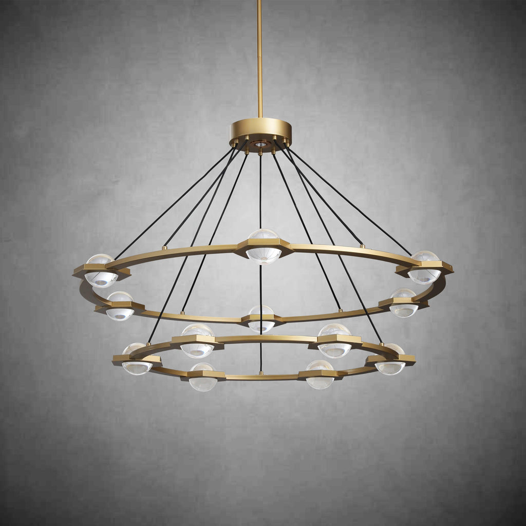 48 Inch Globe Crystal Tiered Ring Chandelier - Eclatant