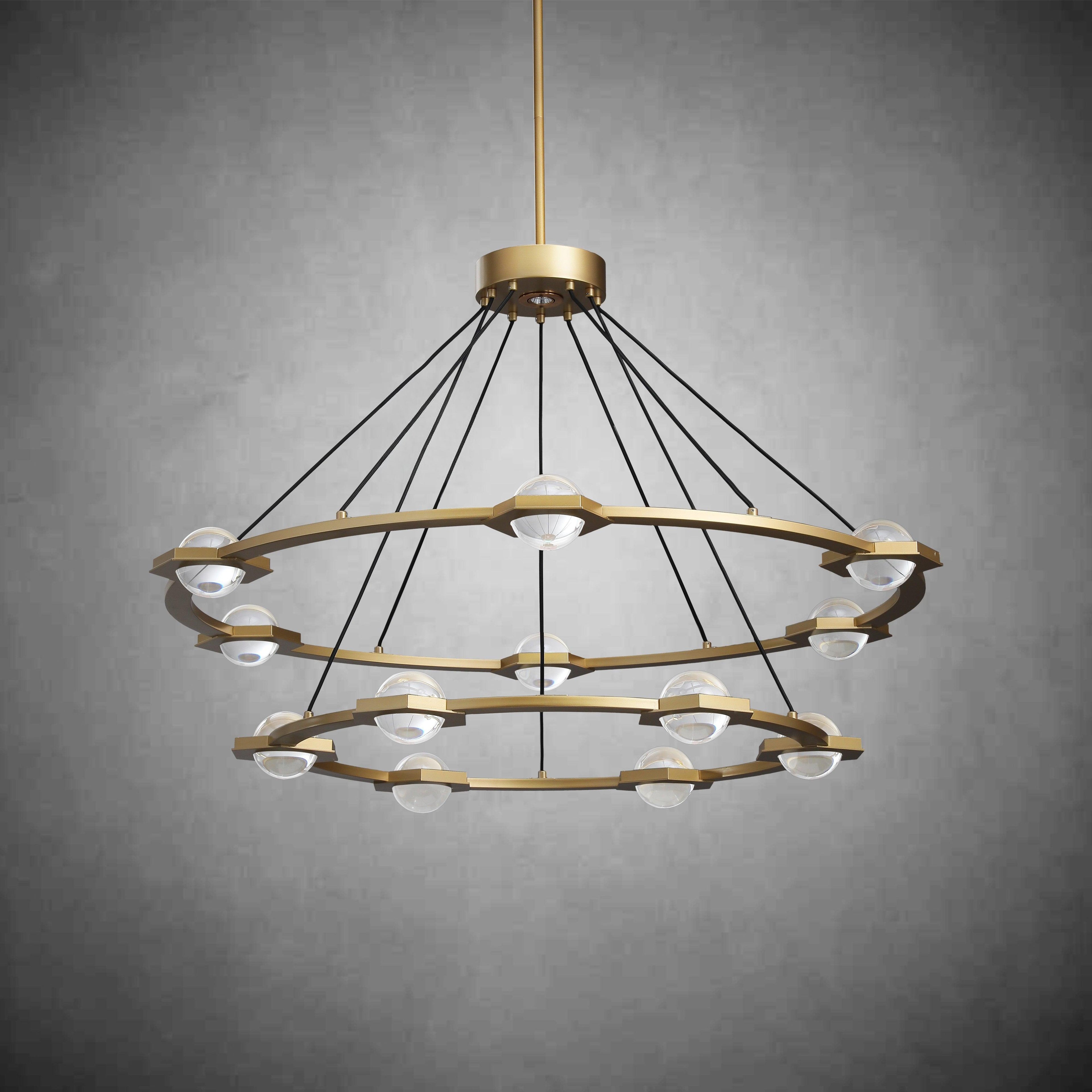 48 Inch Globe Crystal Tiered Ring Chandelier - Eclatant