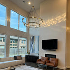 60 Inch Globe Crystal Tiered Ring Chandelier - Eclatant