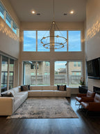 60 Inch Globe Crystal Tiered Ring Chandelier - Eclatant