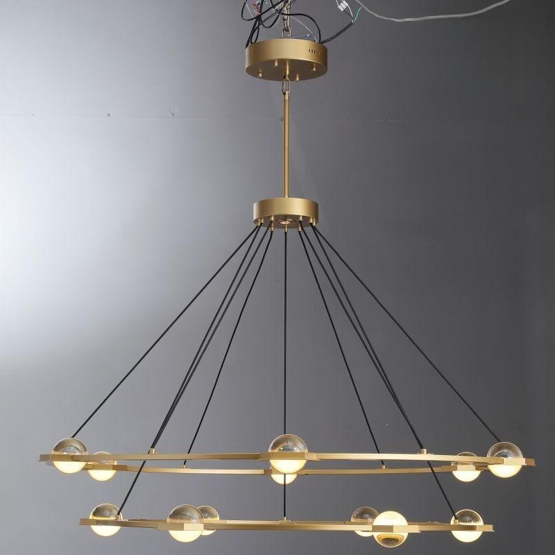 60 Inch Globe Crystal Tiered Ring Chandelier - Eclatant