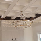 60 Inch Globe Crystal Tiered Ring Chandelier - Eclatant