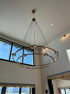 60 Inch Globe Crystal Tiered Ring Chandelier - Eclatant