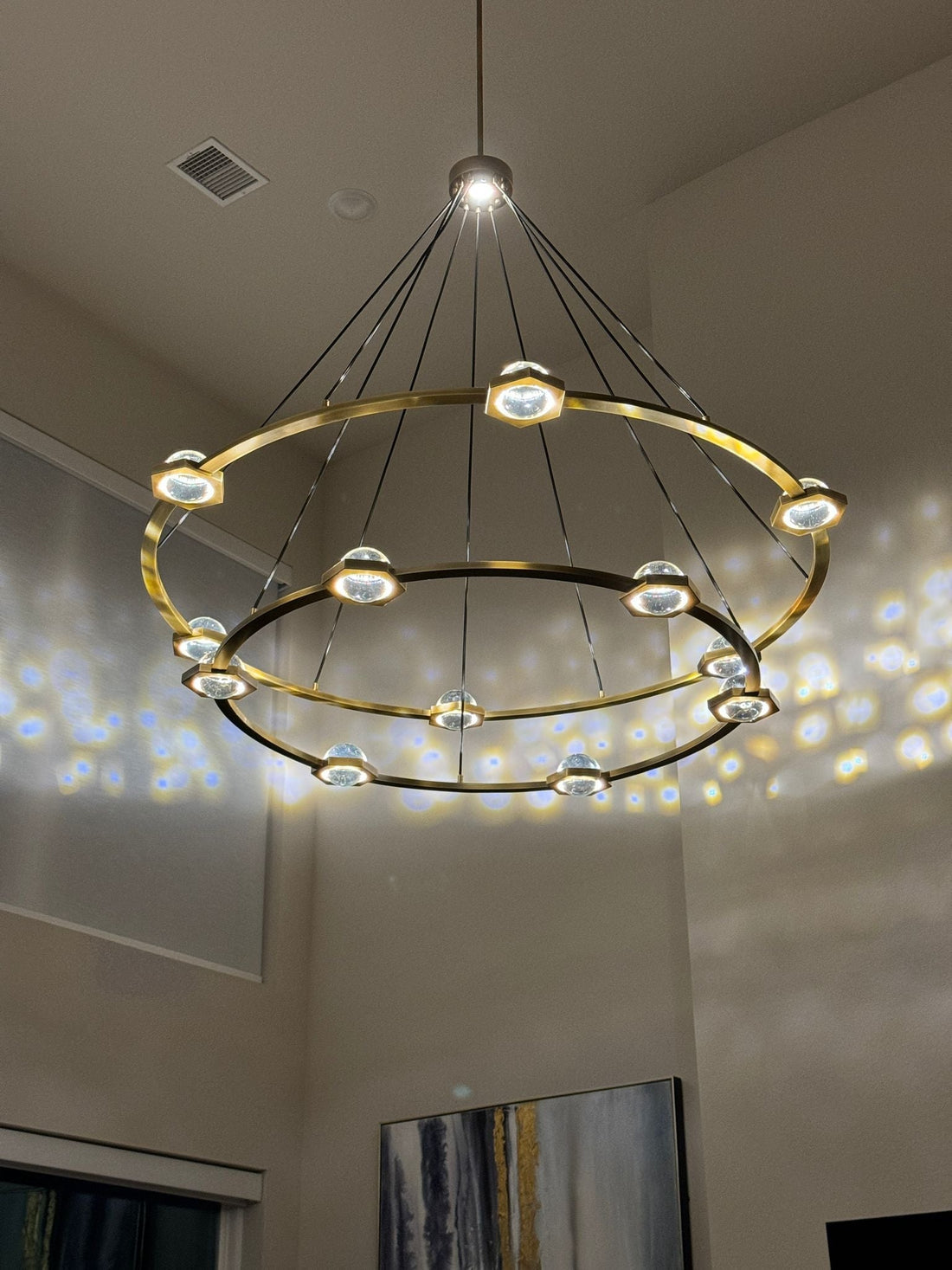 60 Inch Globe Crystal Tiered Ring Chandelier - Eclatant
