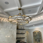 60 Inch Globe Crystal Tiered Ring Chandelier - Eclatant