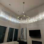 60 Inch Globe Crystal Tiered Ring Chandelier - Eclatant