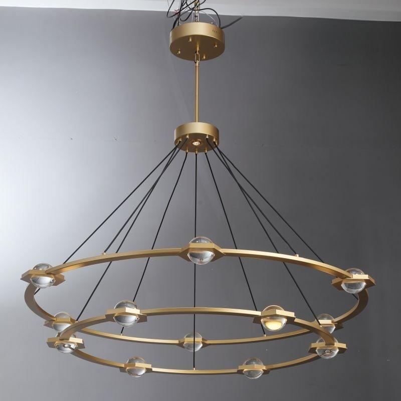 60 Inch Globe Crystal Tiered Ring Chandelier - Eclatant