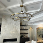 60 Inch Globe Crystal Tiered Ring Chandelier - Eclatant