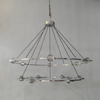 60 Inch Tiered Crystal Globe Ring Chandelier - Eclatant
