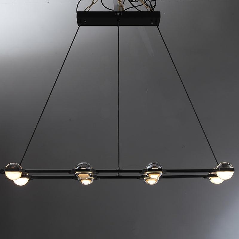 54 Inch Globe Crystal Rectangular Chandelier - Eclatant