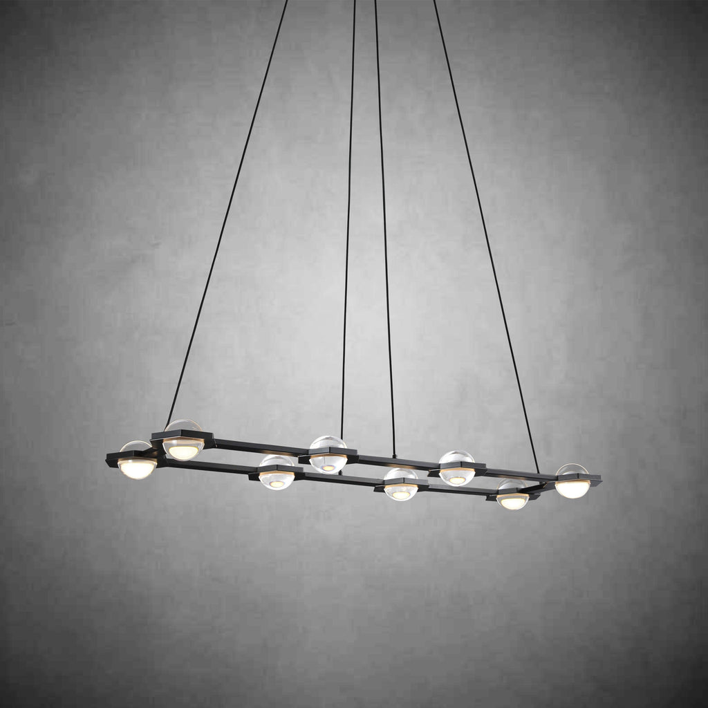 54 Inch Globe Crystal Rectangular Chandelier - Eclatant