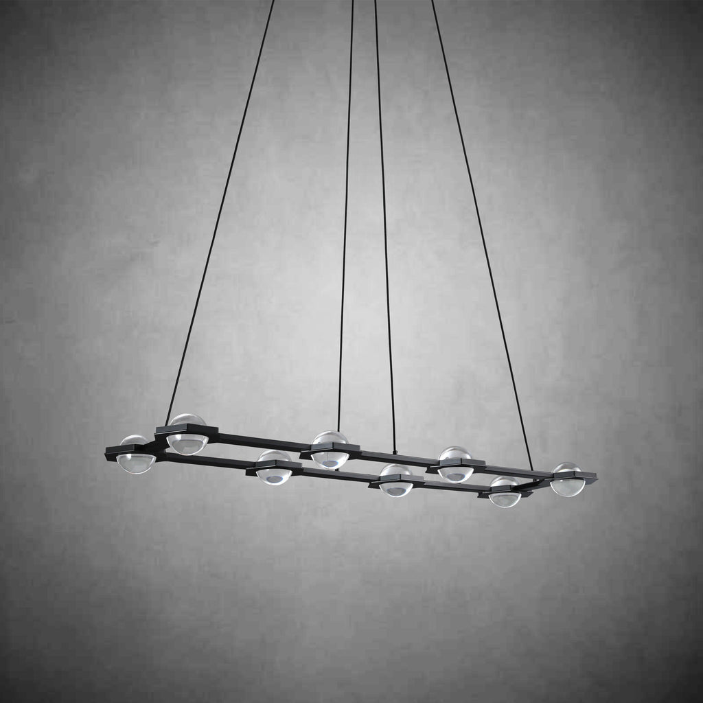 54 Inch Globe Crystal Rectangular Chandelier - Eclatant