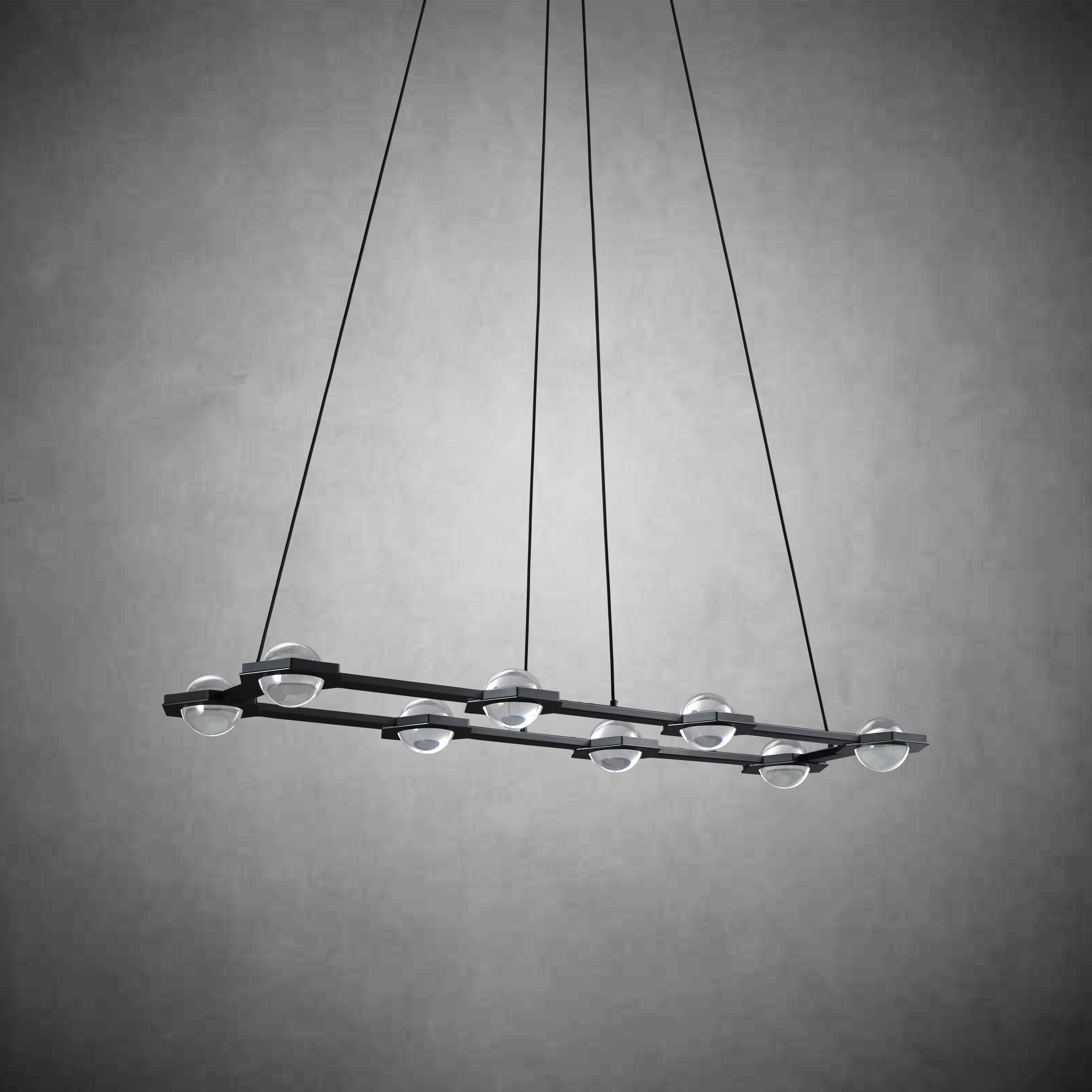 54 Inch Globe Crystal Rectangular Chandelier - Eclatant