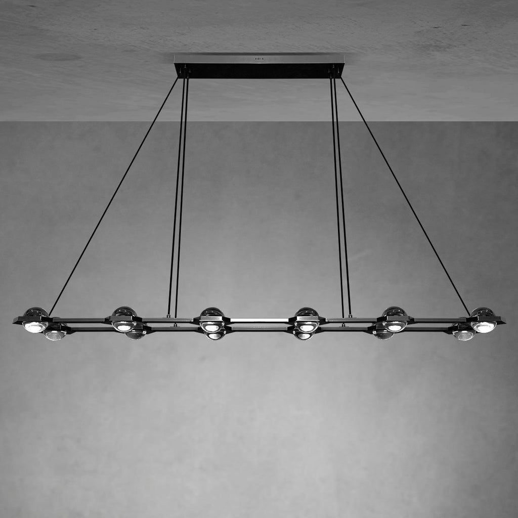 72 Inch Globe Crystal Rectangular Chandelier - Eclatant