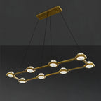 54 Inch Globe Crystal Rectangular Chandelier - Eclatant