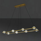 54 Inch Globe Crystal Rectangular Chandelier - Eclatant
