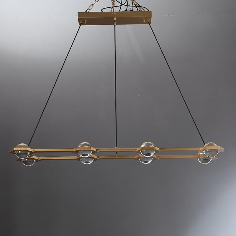 54 Inch Globe Crystal Rectangular Chandelier - Eclatant