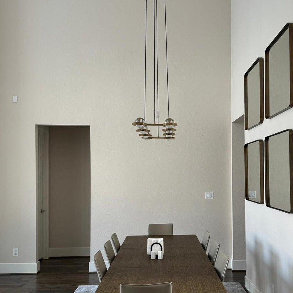 54 Inch Globe Crystal Rectangular Chandelier - Eclatant