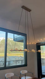 54 Inch Globe Crystal Rectangular Chandelier - Eclatant