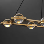54 Inch Globe Crystal Rectangular Chandelier - Eclatant