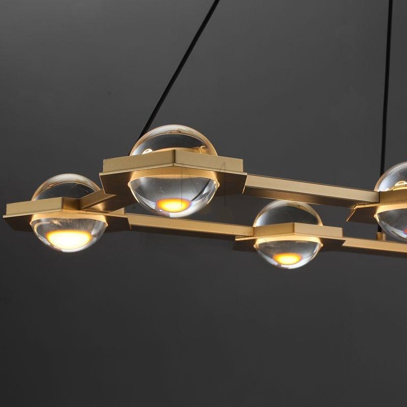 54 Inch Globe Crystal Rectangular Chandelier - Eclatant
