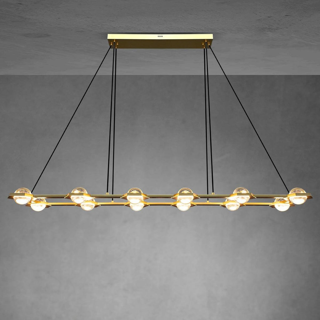 72 Inch Globe Crystal Rectangular Chandelier - Eclatant