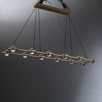 72 Inch Globe Crystal Rectangular Chandelier - Eclatant