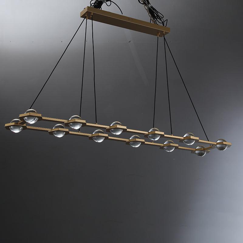 72 Inch Globe Crystal Rectangular Chandelier - Eclatant