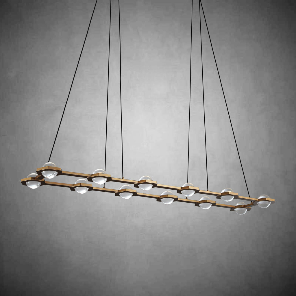 72 Inch Globe Crystal Rectangular Chandelier - Eclatant