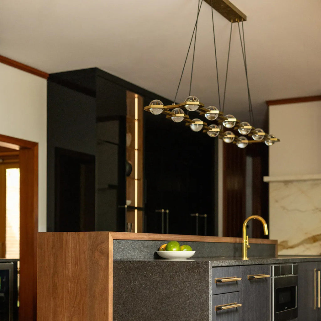 72 Inch Globe Crystal Rectangular Chandelier - Eclatant