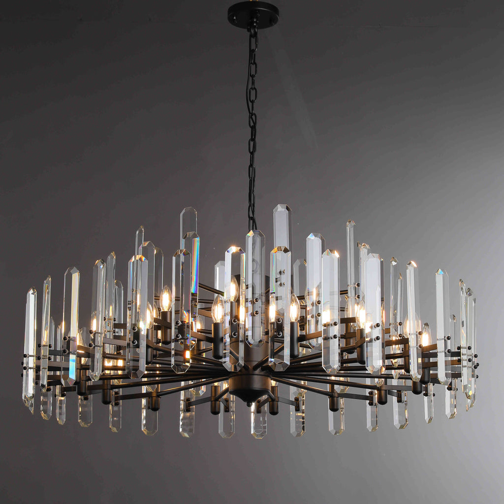 48 Inch Round Candle Crystal Chandelier - Bonnington