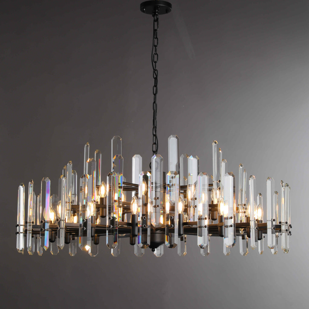 48 Inch Round Candle Crystal Chandelier - Bonnington