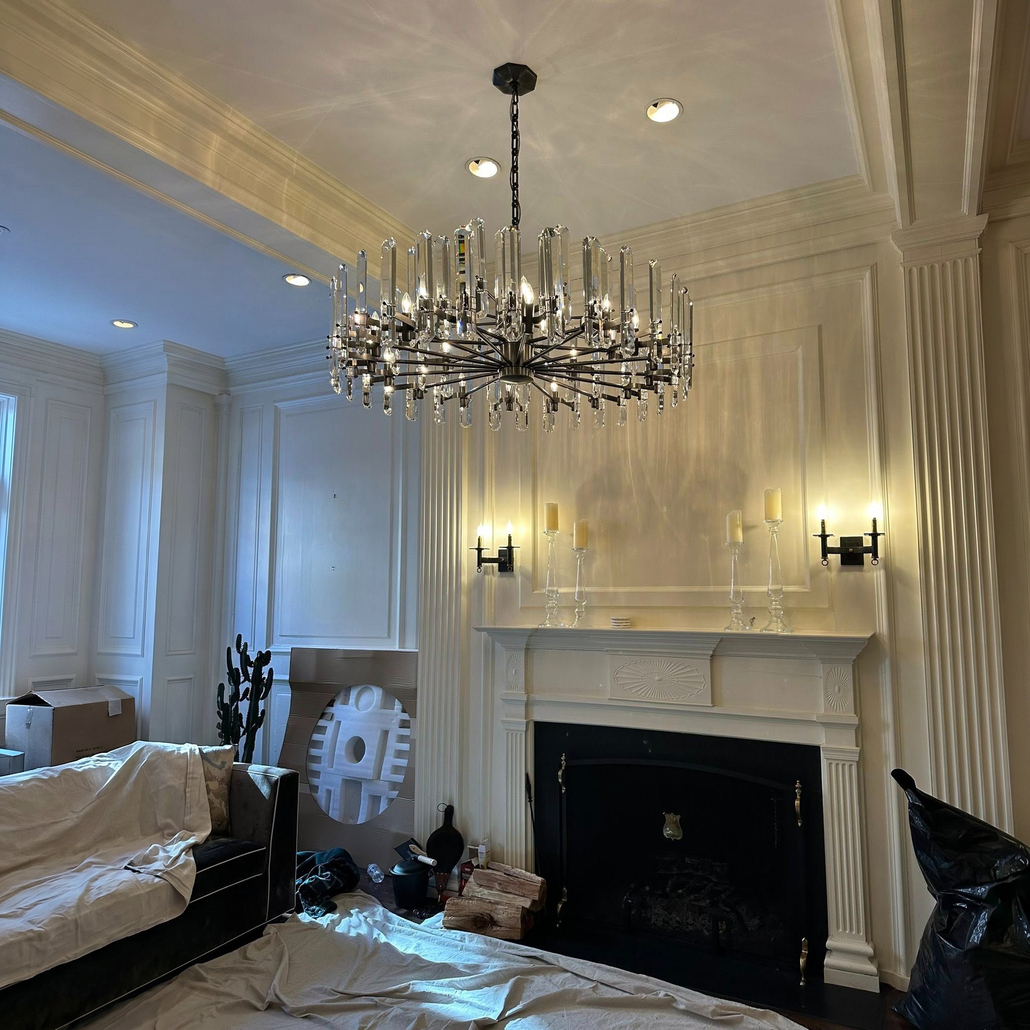 48 Inch Round Candle Crystal Chandelier - Bonnington