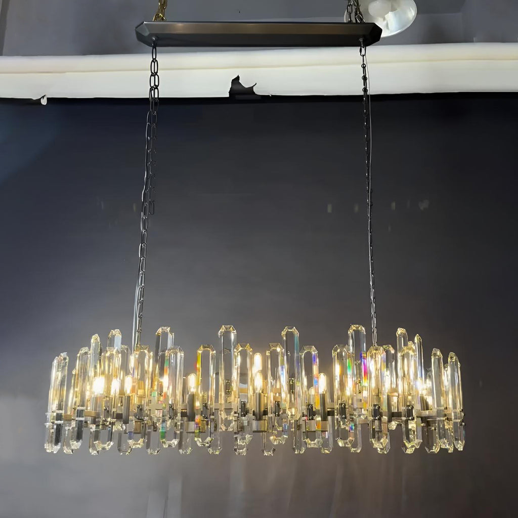 54 Inch Linear Candle Crystal Chandelier - Bonnington