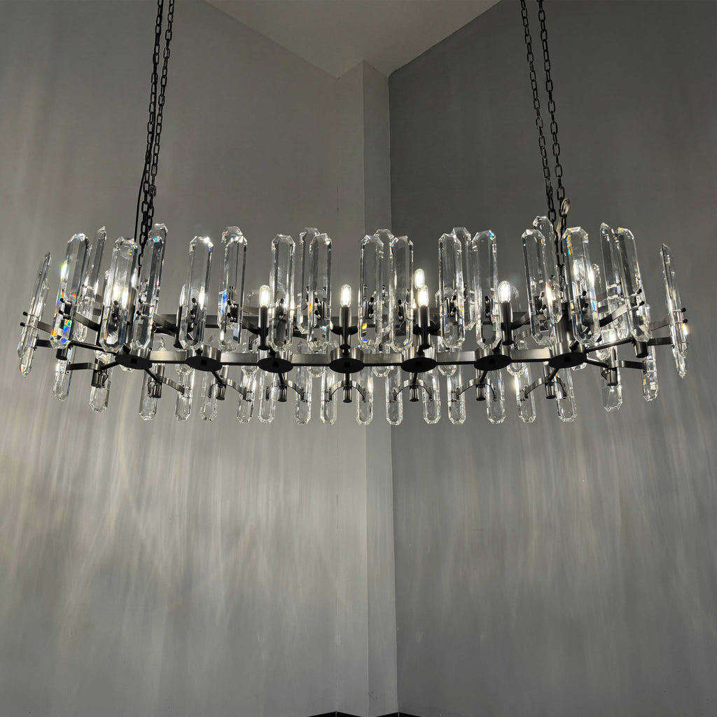 72 Inch Linear Candle Crystal Chandelier - Bonnington