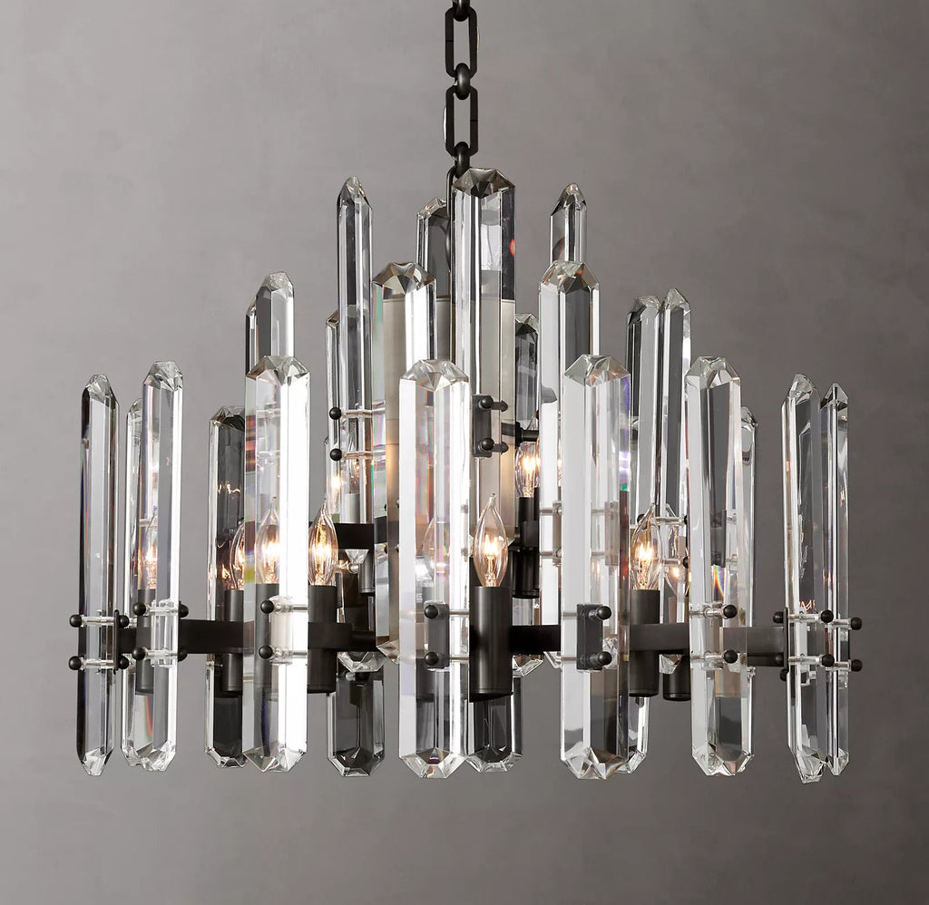 24 Inch Round Candle Crystal Chandelier - Bonnington