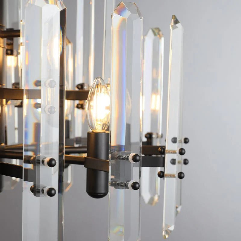 24 Inch Crystal Prism Candle Round Chandelier - Bonnington