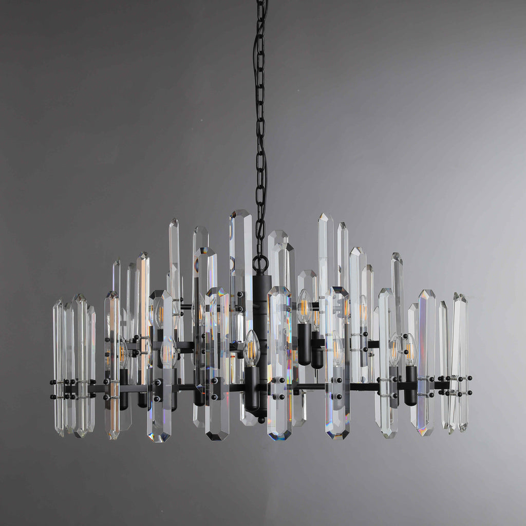 36 Inch Round Candle Crystal Chandelier - Bonnington