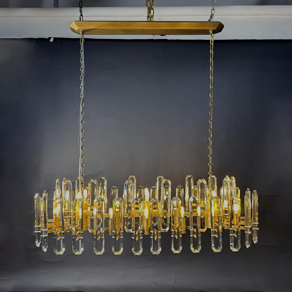 54 Inch Linear Candle Crystal Chandelier - Bonnington