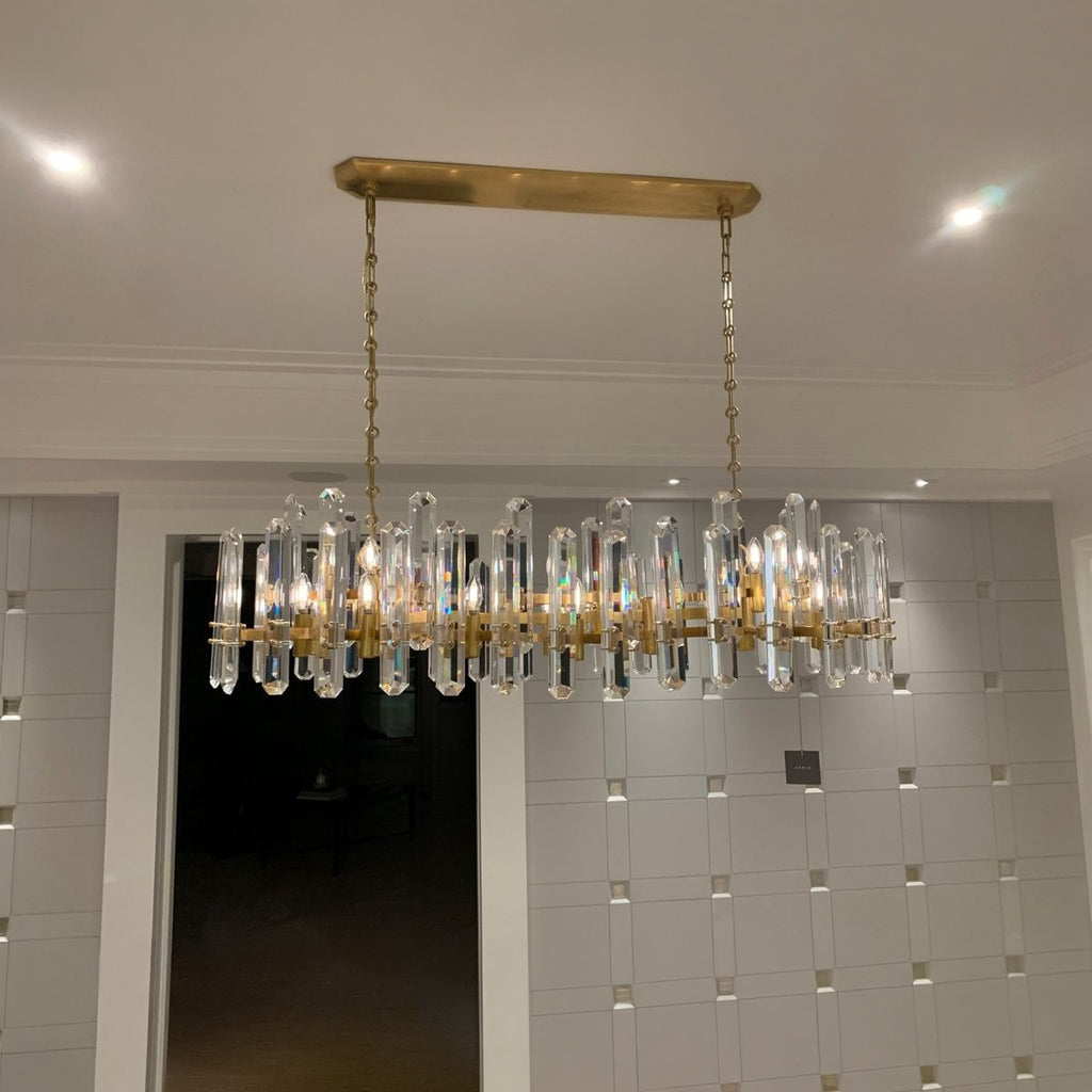 54 Inch Linear Candle Crystal Chandelier - Bonnington